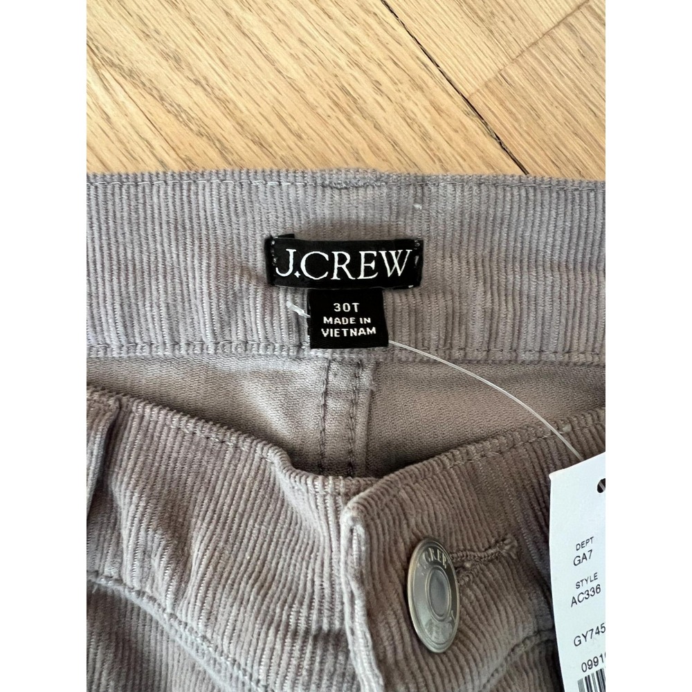 J Crew Pants 30T Men Gray Corduroy‎ Mid Rise Regular Fit New with Tags - Picture 3 of 9